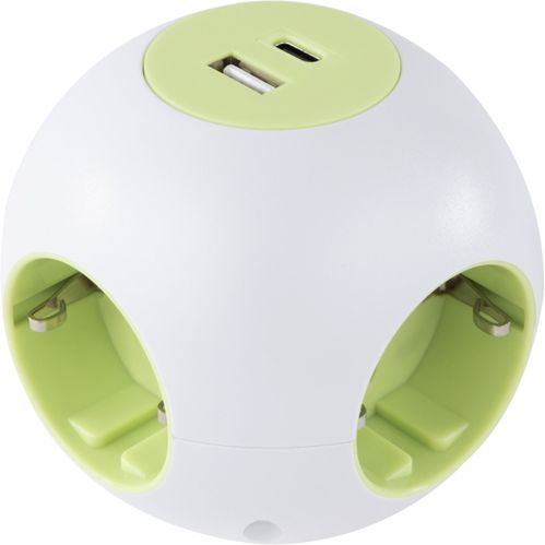 REV PowerGlobe Steckdosenwürfel 4-fach USB weiß-gr.1,4m015408112
