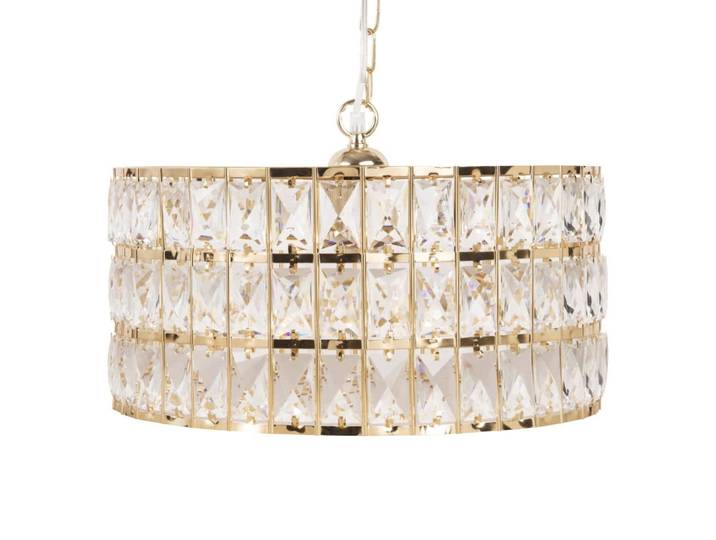 Lustre en acier doré et pampilles, Ø40 cm