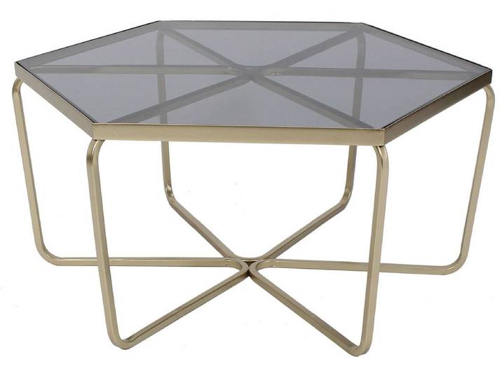 Beistelltisch GILDE Beistelltisch Glamour , gold (champagnerfarben, goldfarben, klar), B:81cm, 50% Metall, 50% Glas, Tische, Beistelltisch