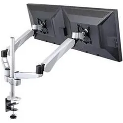 SpeaKa Professional Flex 2fach Monitorhalter, Tisc (Tisch, 27", 9 kg), Monitor Halterung, Schwarz, Silber