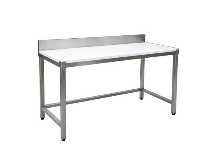 Table de découpe adossée - PESAGE MB - 1400 x 600 mm - Dosseret 100 mm - Pieds réglables - Charge 100 kg