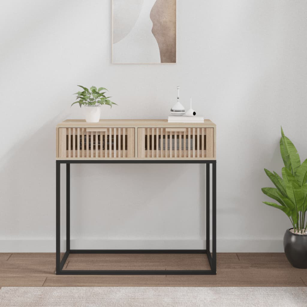 17 Stories Lisha 80 cm W Console Table Black