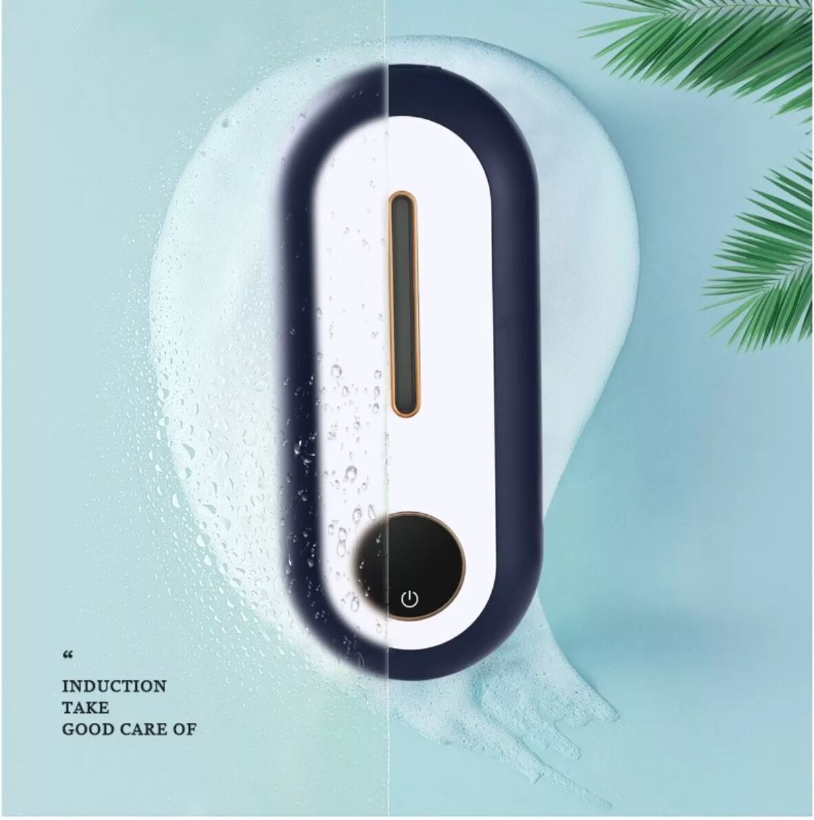 INF Smart Home Infrarot Sensor Schaumseifenspender - Berührungslos, Wandmontage, USB Aufladbar Blau