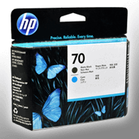 HP Druckkopf C9404A 70 2-farbig matt schwarz und cyan