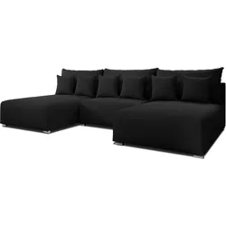 WOHNLANDSCHAFT Ederra U Dunkelgrau Stoff 300/190/91 cm – großes Sofa mit Schlaffunktion