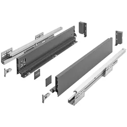 MS Beschläge Schubkasten Set Schubladensystem Schubladenauszug Anthrazit Dämpfung 300mm 86mm