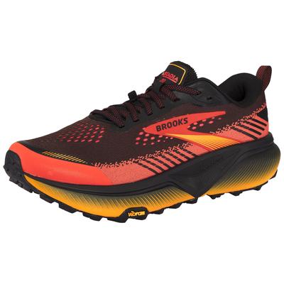 Trailrunningschuh BROOKS "BROOKS Cascadia 20", Herren, Gr. 41, rot (schwarz, tigerlily, orange), Textil, Schuhe, All-Terrain-Laufschuh mit Virbam-Sohle