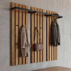 MCA 3er-Set Garderobenpaneel HWC-P57, Wandgarderobe Garderobenleiste Holzgarderobe, 4 Haken Metall 120x40cm, Eiche