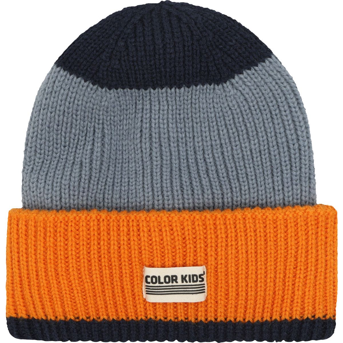 Color Kids Beanie W. Wool & Contrast 742987 total eclipse (7850) 54 742987-7850-54