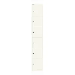 Schließfachschrank Office | 6 Fächer, Tiefe 305 mm - 696 verkehrsweiß