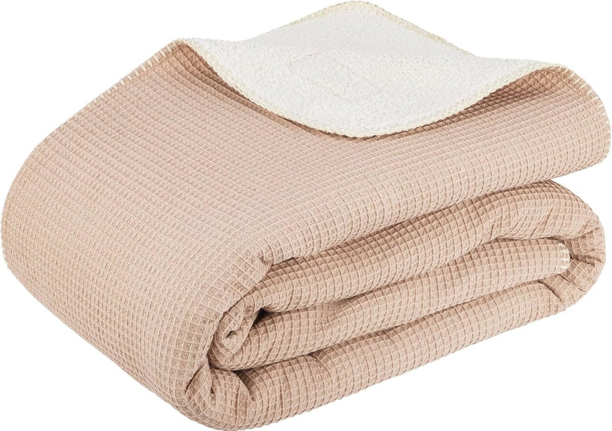 Knuffeldeken Soft Waffle 130 x 170 cm - Gezellige winterdeken voor bank, stoel of bed