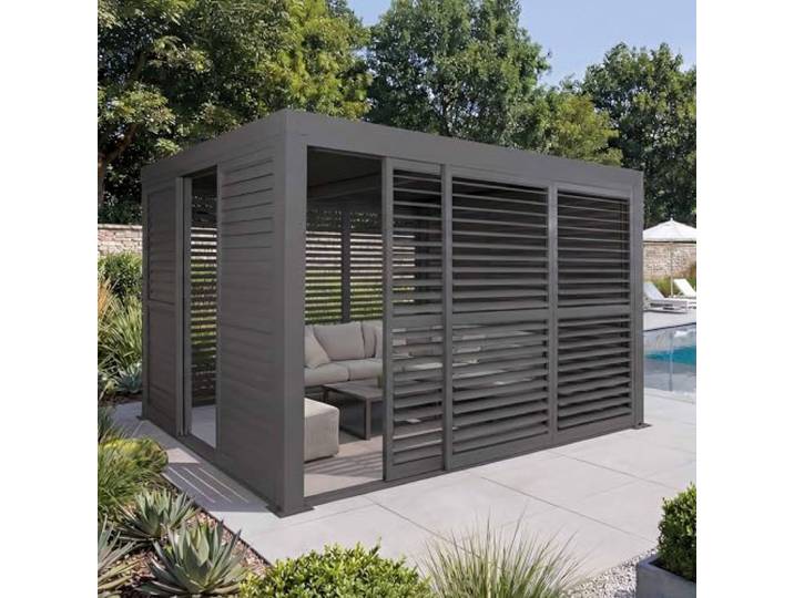 Mendler Alu Pergola HWC-L46 11cm-Gestell 3x3m - anthrazit