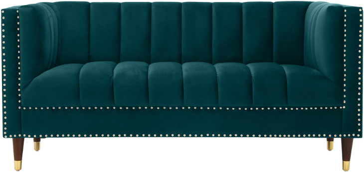 B2B Partner Zweisitzer-Sofa Wildleder RILEY, 2 Sitze, grün