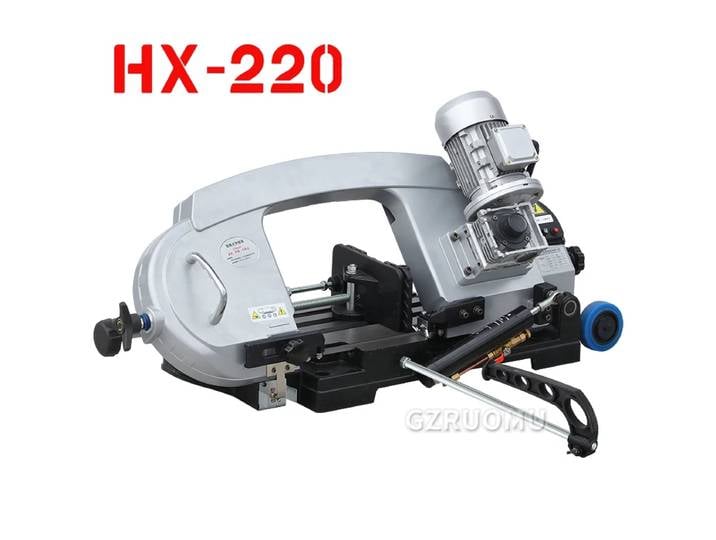 HX-220 scie à ruban Machine petit ménage 45 degrés travail du bois en acier inoxydable coupe petite scie à métal de bureau