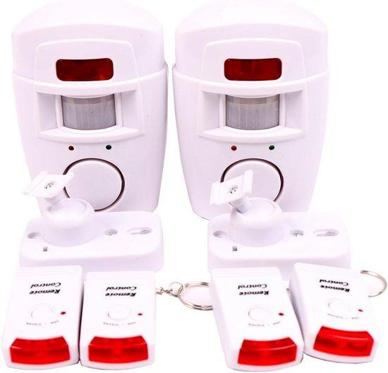 WER Draadloze Bewegingsmelder Wit - Alarm Systeem met 110 Graden Scanbereik - B/D/H: 12 x 9 x 4 cm