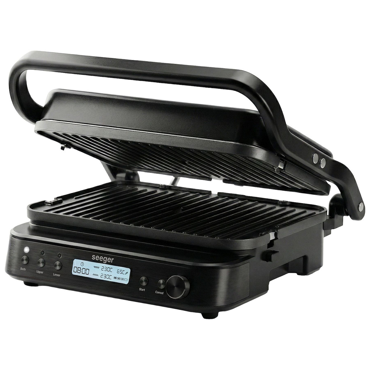 Seeger SGR1800BK Contactgrill Zwart met Timer en Afneembare Platen