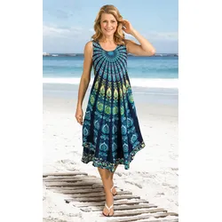 Viskose-Kleid in Druck marine in Größe 50 von DW-Shop, Marine, 50