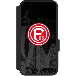 Nivocase Klapphülle für Samsung Galaxy S22 Handyhülle aus Kunst Leder NIVOflip schwarz Fortuna Düsseldorf (Samsung Galaxy S22), Smartphone Hülle, Schwarz