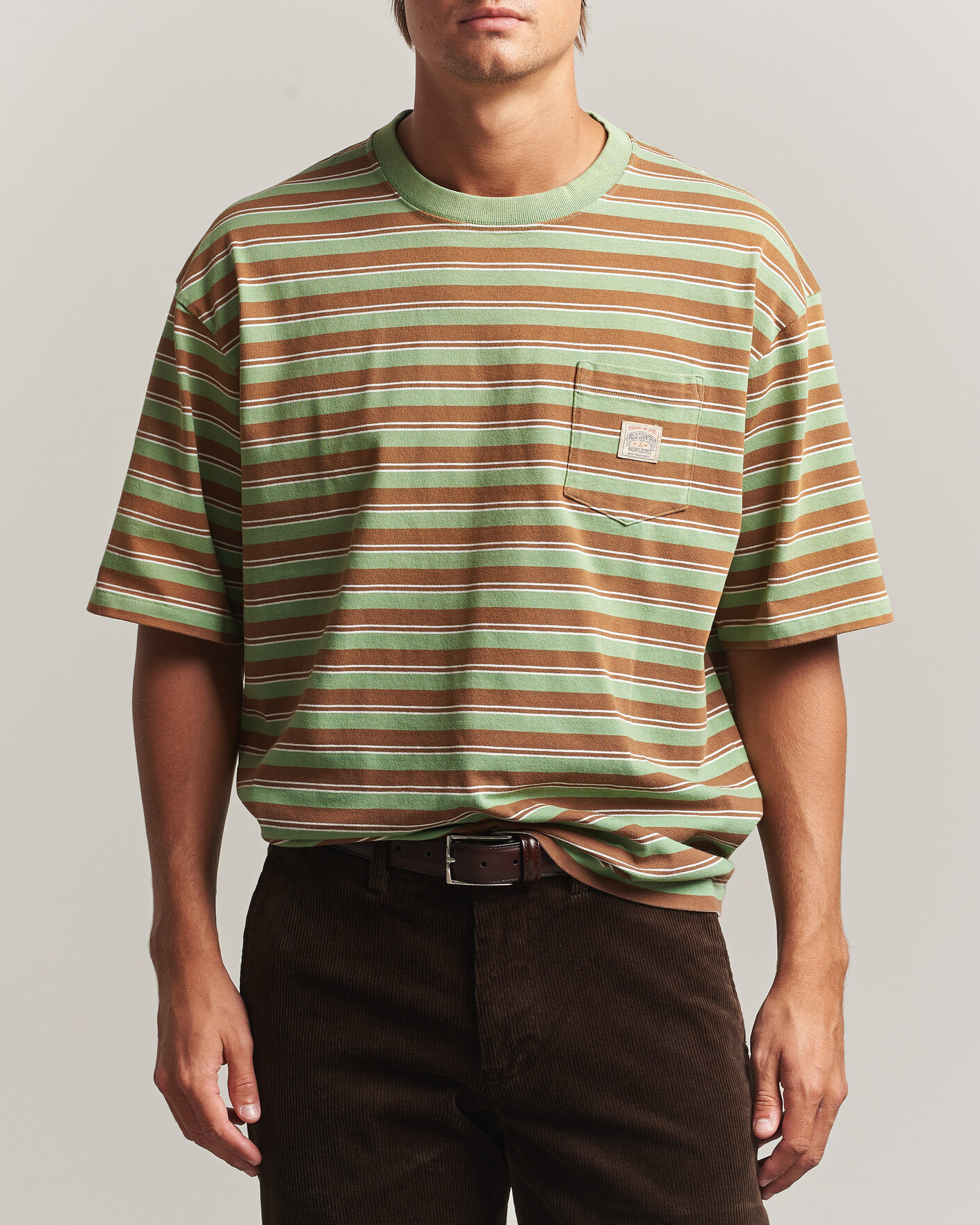 Polo Ralph Lauren Relaxed Fit Striped T-Shirt Outback Green men L Brun