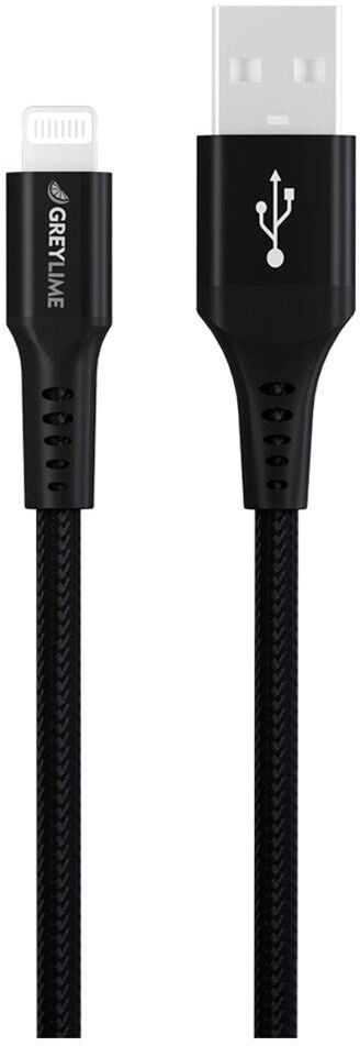 GreyLime 12W Braided USB-A til Lightning Kabel 50 centimeter - Sort