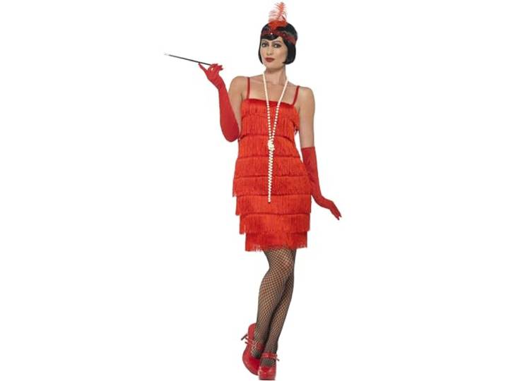 Smiffys Flapper Costume, Red