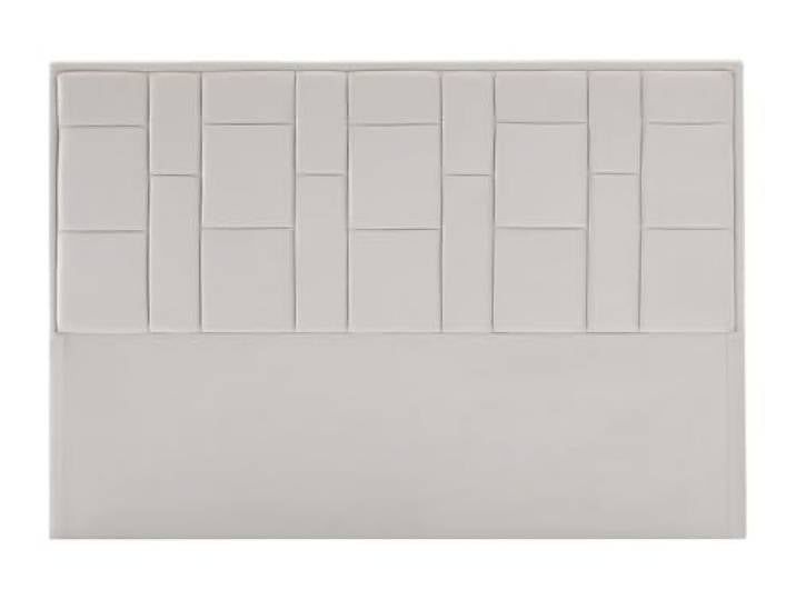 Vente-unique - Bettkopfteil 2 Personen Hermine - Samt Beige Art Déco Stil Beige Samt, Stoff