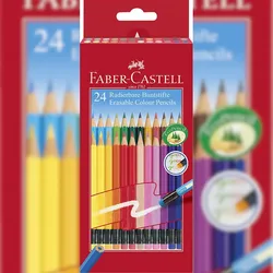 FABER-CASTELL Faber Castell Buntstift radierbar 3,0 mm 24er Kartonetui