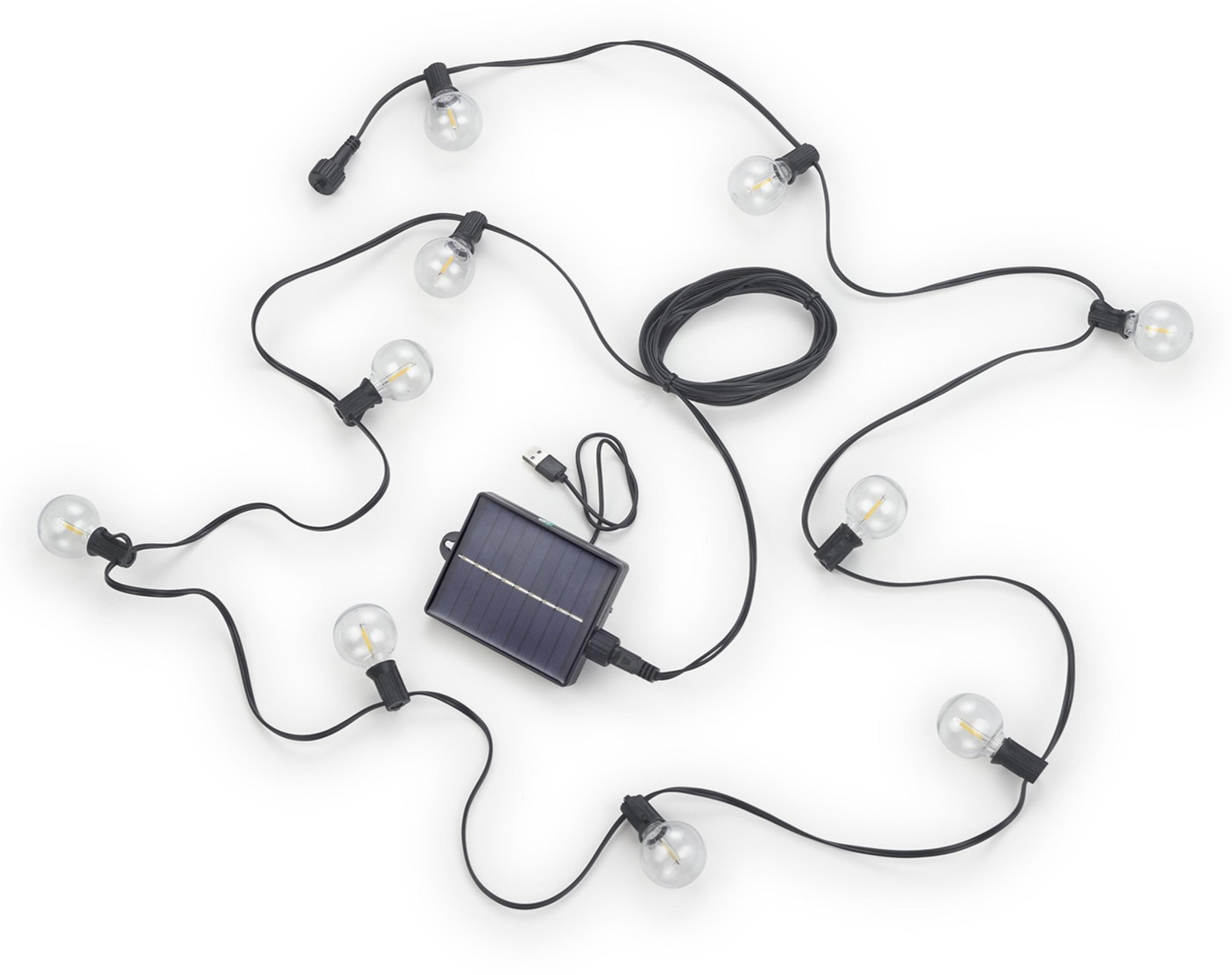TRIO Lichtslinger Mood zwart met 10 solar lampjes
