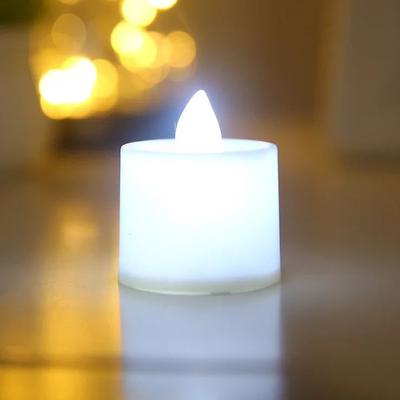 Inspired Living 24 Pack Flameless LED Tea Lights Warm White Flickering Battery Operated Candles For Wedding And Home Decor round White Light 8 pack