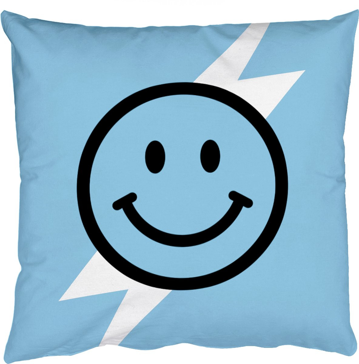 PillowMonkey Sierkussen Smiley Blauw 60x60 cm