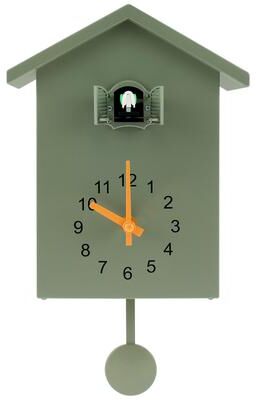 Discount Dollar Deals Creative Wall Clock, Home Silent Cuckoo Clock With Bird Tweeting Sound, Living Room Wall Decoration green B
