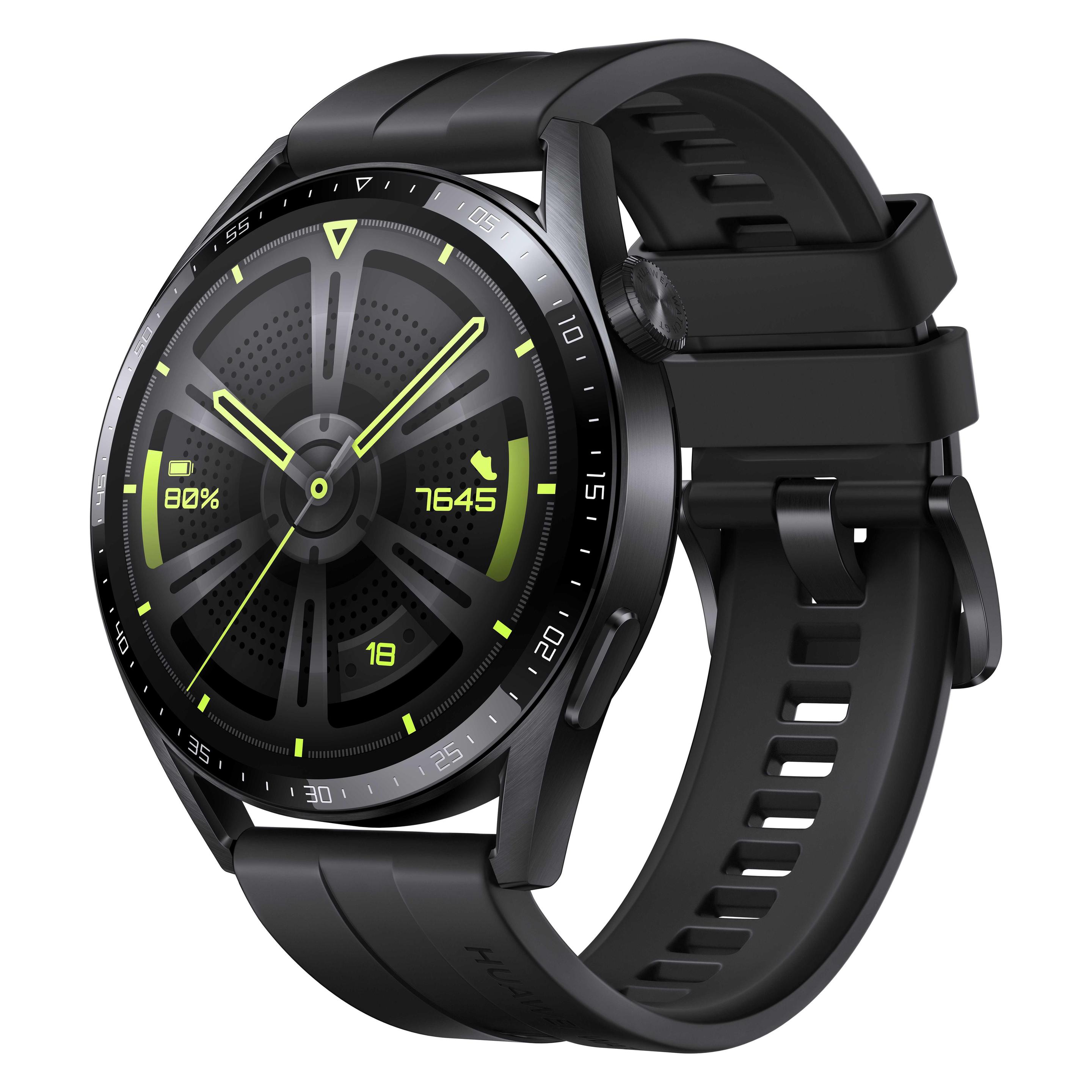 Huawei Watch GT 3 (46 mm, Edelstahl, Schwarz, ohne SIM) (55028445)