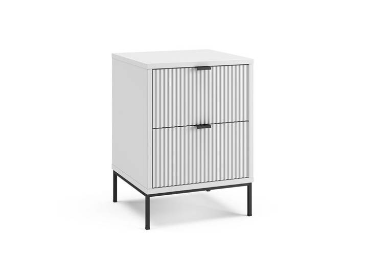 Table de chevet Eliza 40x55.4cm avec 2 tiroirs Blanc/Noir Vicco 62155