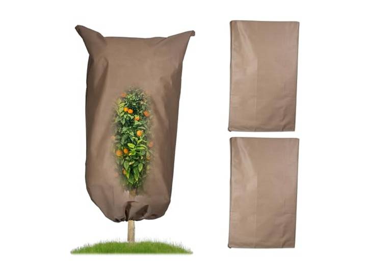 Relaxdays Voile d'hivernage pour Plantes d'extérieur\, Lot de 3\, Housse de Protection\, 180x120 cm\, Non tissé\, Beige