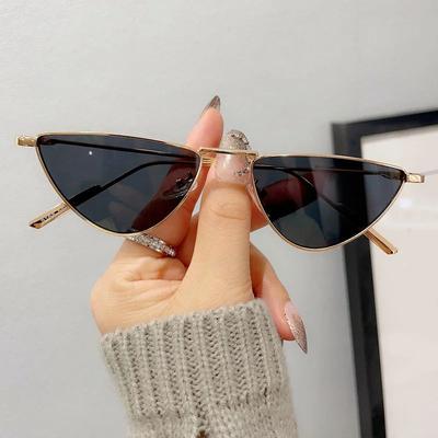 Uplift Treasures Women Small Cat Eye Metal UV400 Fashion Sunglasses gold black