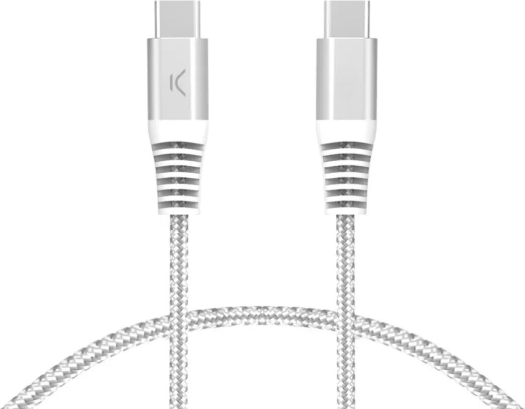Ksix Bxcucc2T2 Blanco / Cable De Carga Y Datos 2 Metros / Usb-C A Usb-C / Carga Ultrarrápida 60W