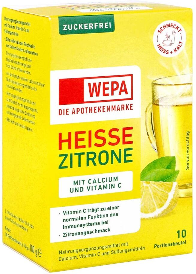 Wepa Heiße Zitrone+Vit.C+Calcium Zuckerfrei