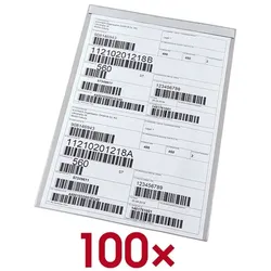 EICHNER 100 Einstecktaschen mit Magnetstreifen - A7 quer transparent, 6x10 cm