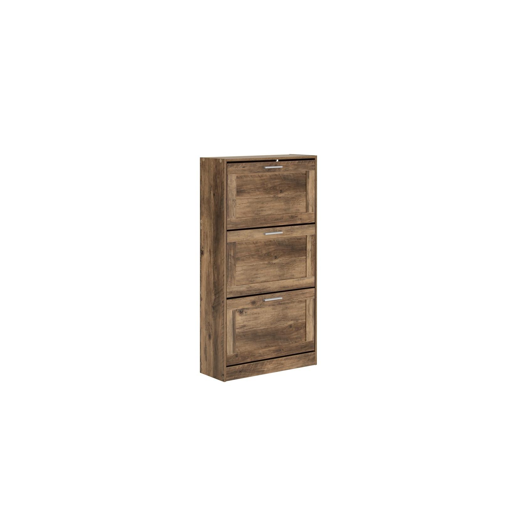 SoBuy Schuhschrank mit 2 Türen Braun Vintage