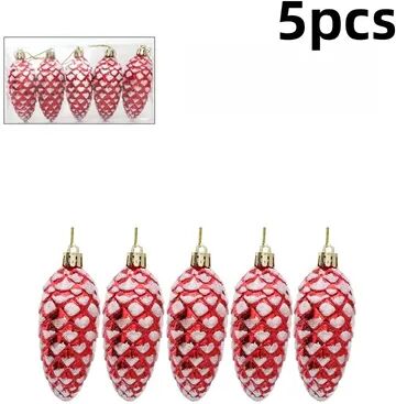 Retailers Go Christmas Tree Ornament Plastic, Pine Cone Pendant, Merry Christmas Home Decorations, Painted Pine Cone Balls red