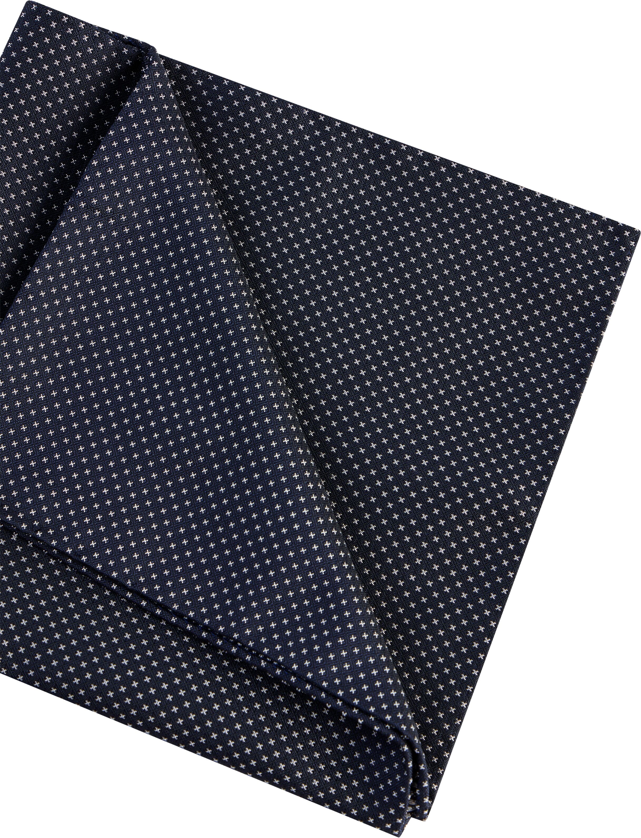 Krawatte BOSS "H-SET TIE-PKT SQ", Herren, blau (dunkelblau), Web, Materialmix, gemustert, festlich, Krawatten Krawatte, mit Einstecktuch, Geschenkset, Seidenmischung