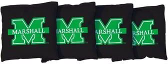 Skip's Garage Marshall Thundering Herd Black Cornhole Bags