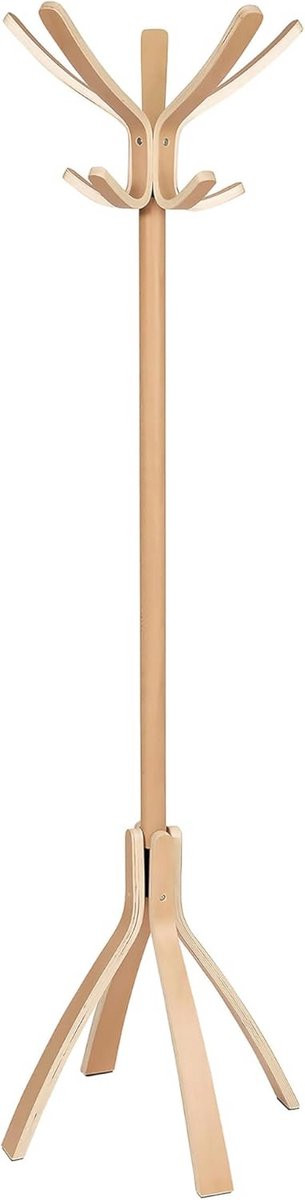 Moderne Kapstok Licht Hout met Draaibare Kop - Garderobestand voor Kleding en Accessoires