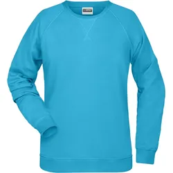 James & Nicholson Damen Raglan Sweater Sweatshirt 8021 turquoise S