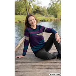 Baumwoll-Pullover in Muster marine in Größe 48/50 von DW-Shop, Marine, 48/50