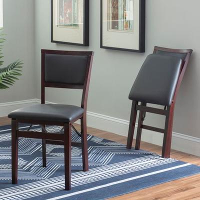 Linon Home Decor Products Micah Folding Chairs Espresso Set of Two, Set of Two, Espresso