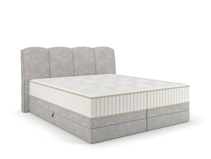 Boxspringbett STOCKHOLM hellgrau 160x200cm halbfest