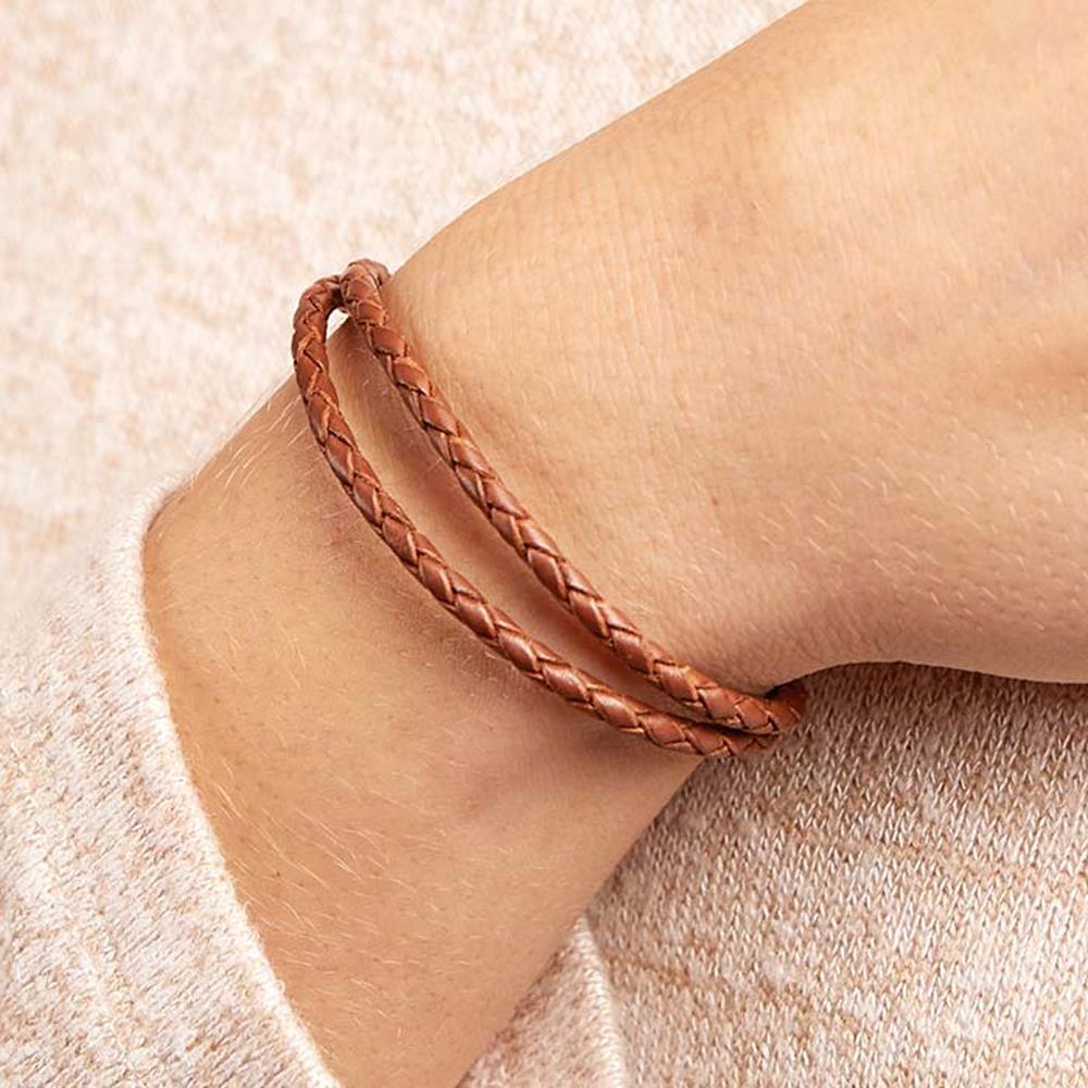 Unique Lederarmband: Braun Edelstahlverschluss braun