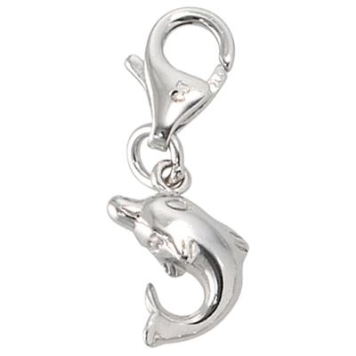 Charm-Einhänger JOBO "Charm Delfin", silber (silber 925), Charms, Damen, Silber 925 (Sterlingsilber), 925 Silber rhodiniert