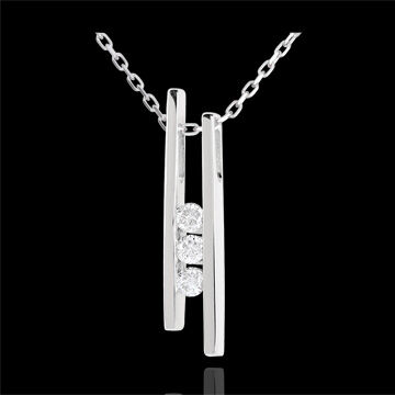 Edenly Collier Stimmgabel Trilogie in Weissgold - 3 Diamanten